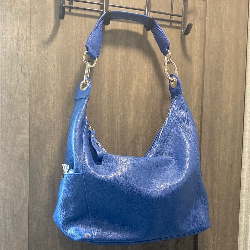 Longchamp Blue Hobo Bag with Sleek Silhouette